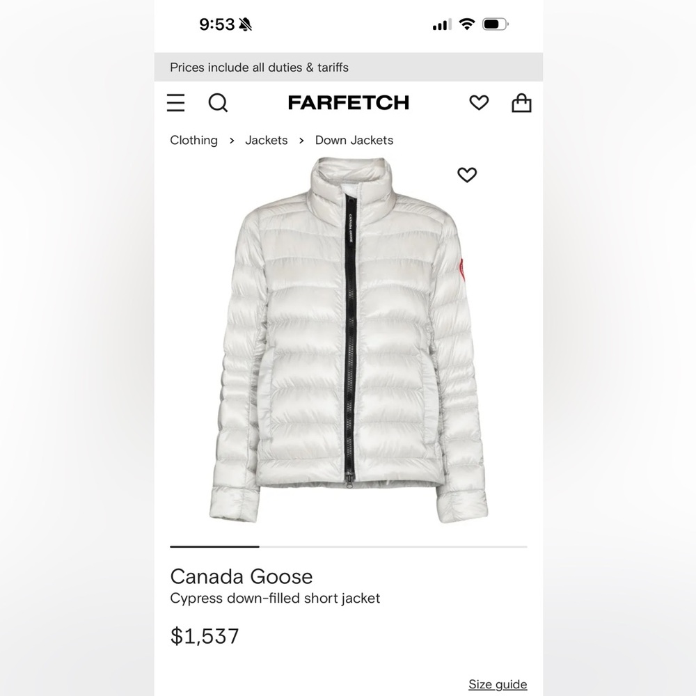 Canada Goose Women's Silver birch cypress hoody jacket size XS